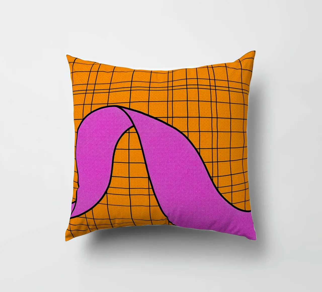 Linee curve su griglia - Pop Art cuscino da ColorCrash Gallery