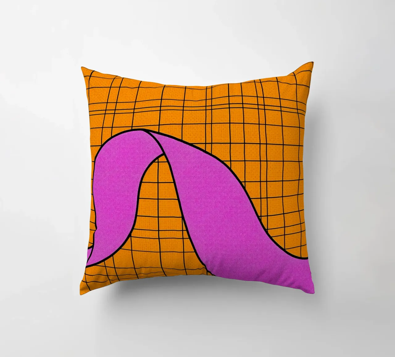 Linee curve su griglia - Pop Art cuscino da ColorCrash Gallery