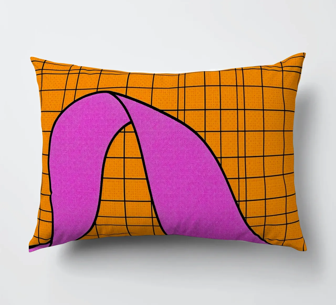 Linee curve su griglia - Pop Art cuscino da ColorCrash Gallery