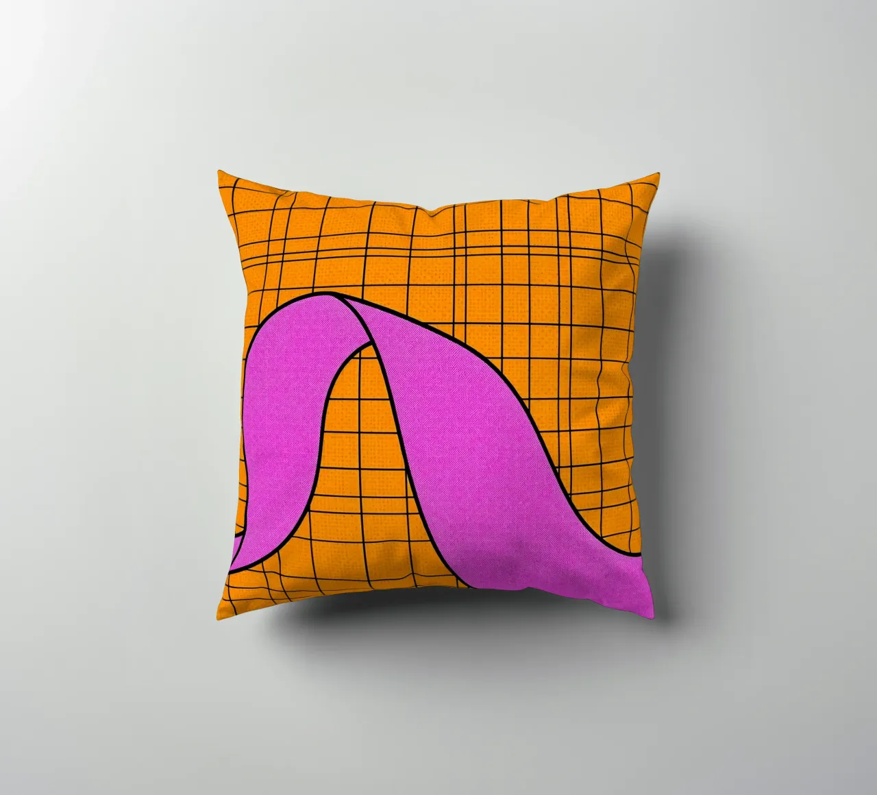 Linee curve su griglia - Pop Art cuscino da ColorCrash Gallery