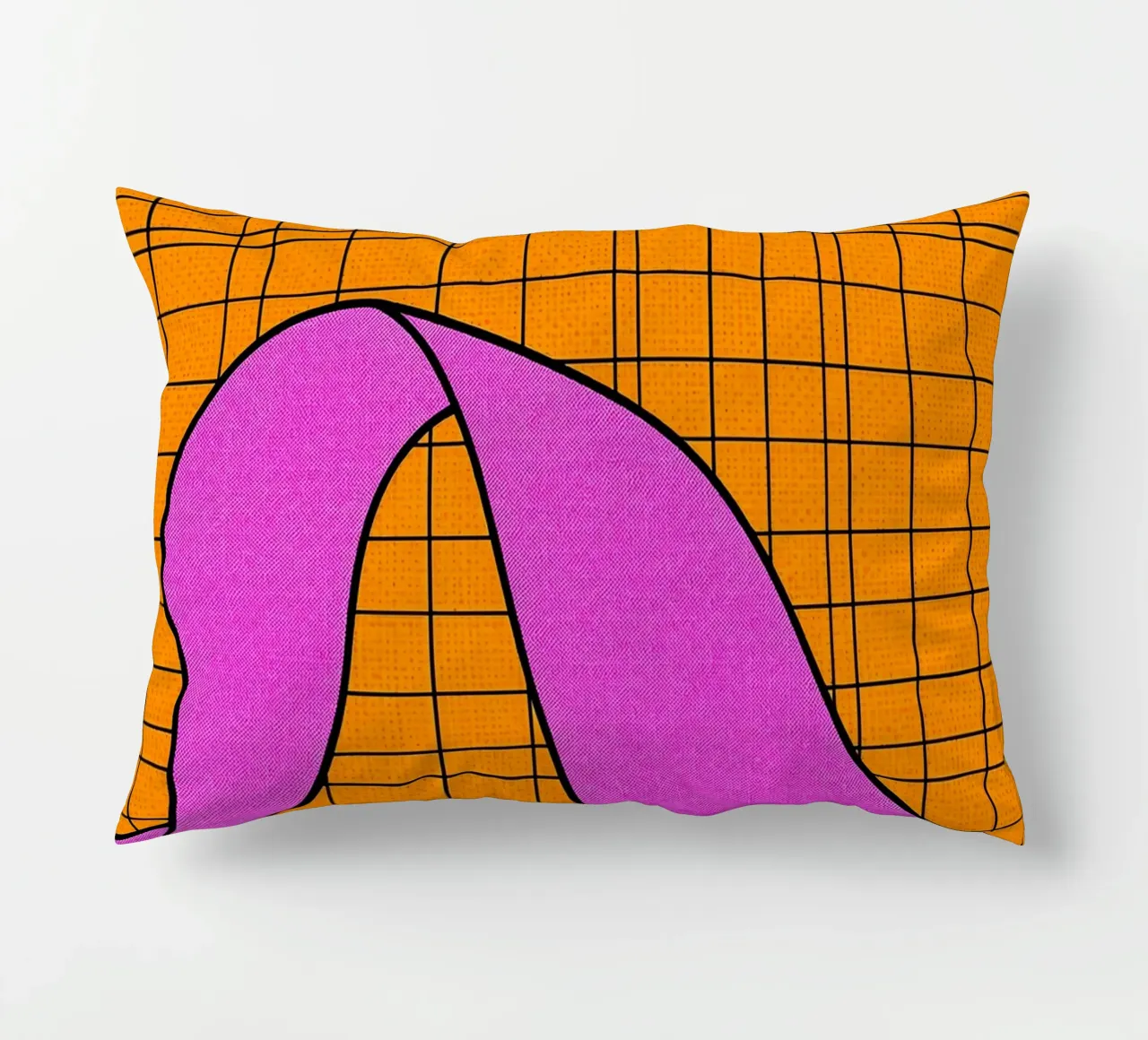 Linee curve su griglia - Pop Art cuscino da ColorCrash Gallery