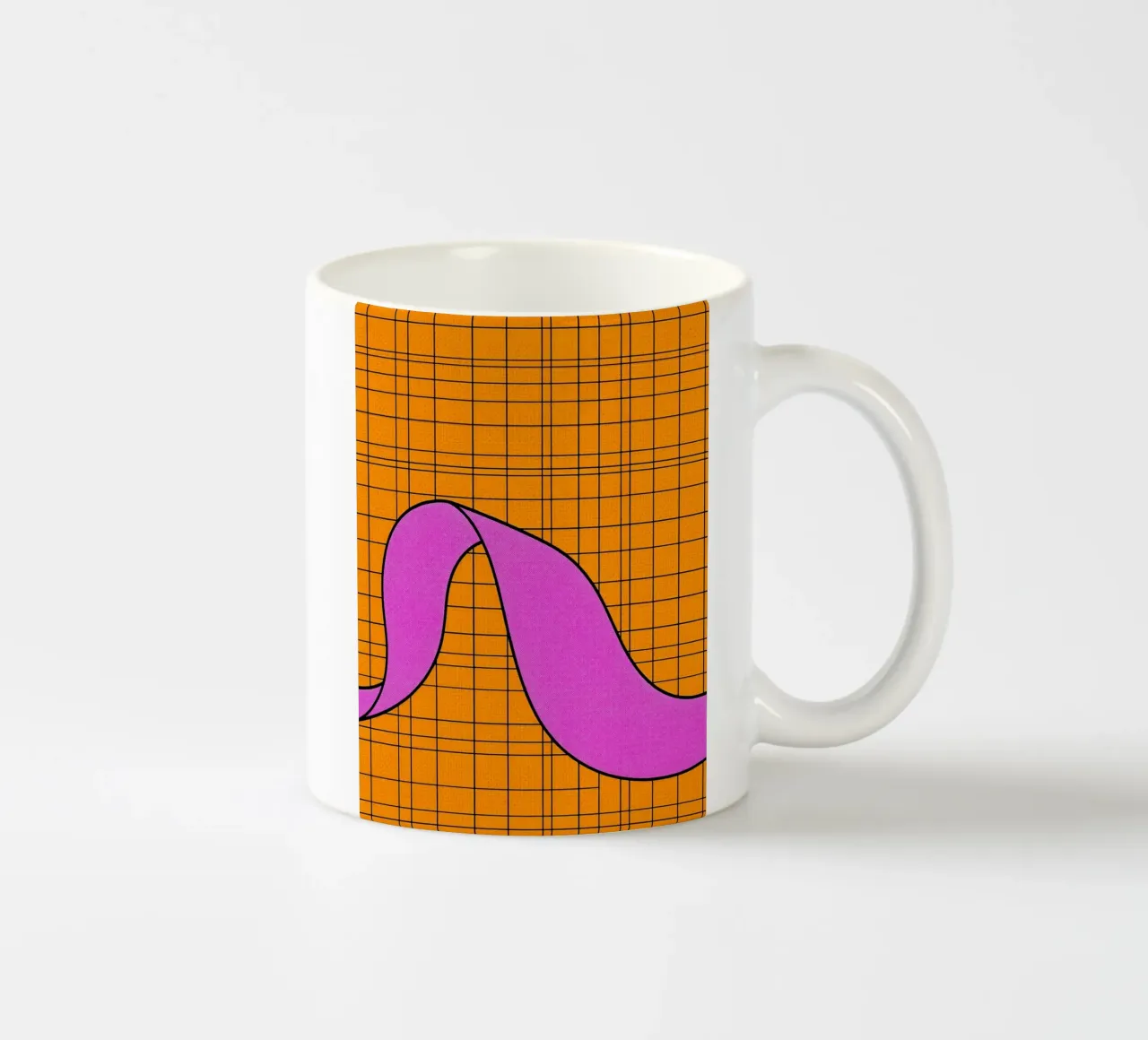 Linee curve su griglia - Pop Art tazza in ceramica da ColorCrash Gallery