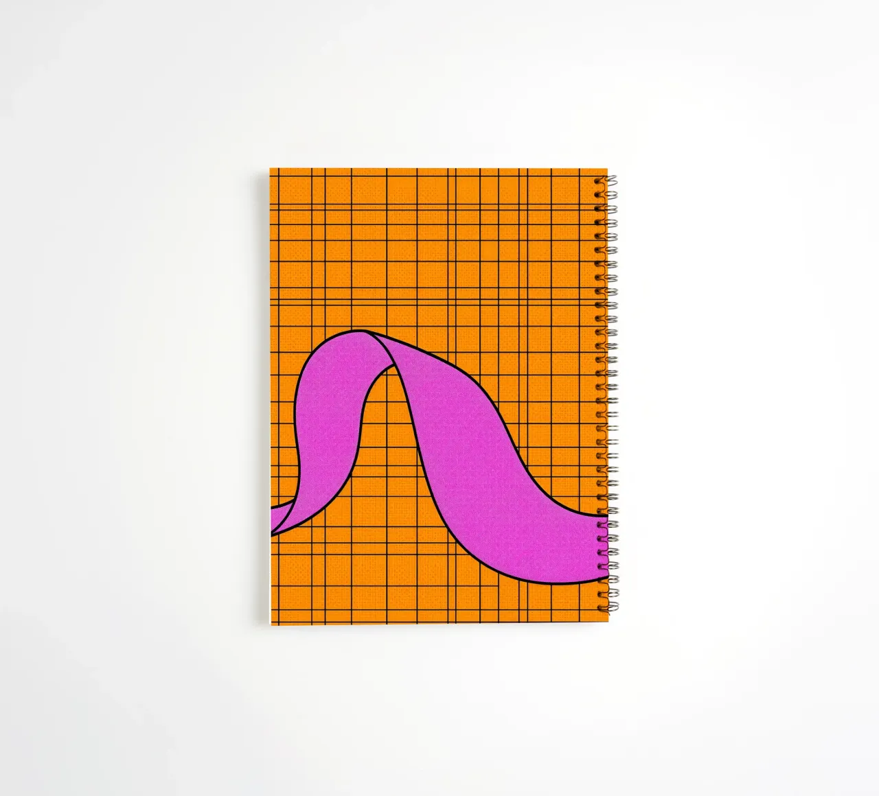 Curve Lines On Grid - Pop Art spiral notebook by ColorCrash Gallery