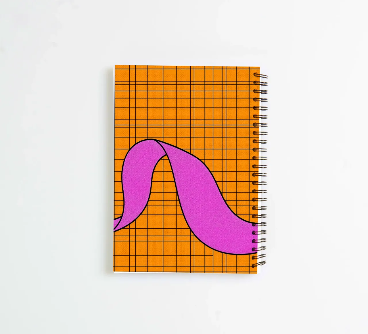 Curve Lines On Grid - Pop Art spiral notebook by ColorCrash Gallery