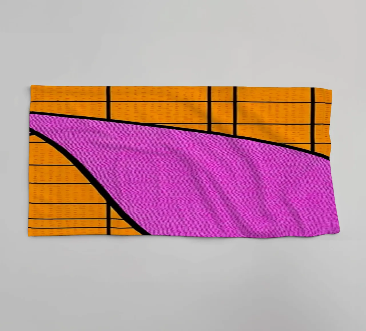Curve Lines On Grid - Pop Art towel by ColorCrash Gallery