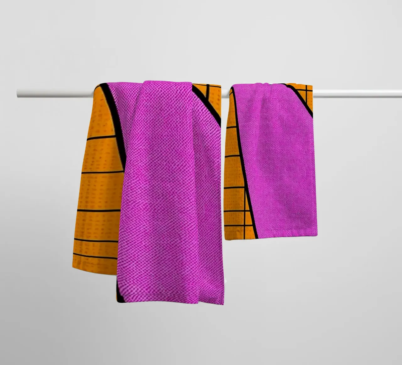 Curve Lines On Grid - Pop Art towel by ColorCrash Gallery