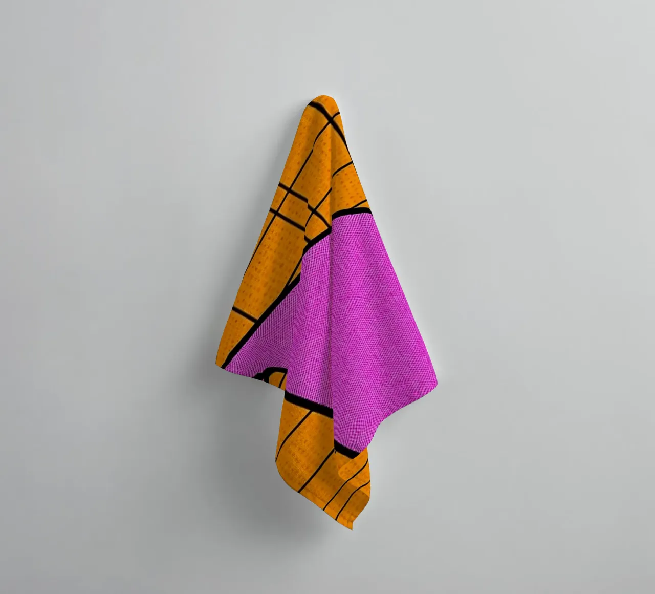 Curve Lines On Grid - Pop Art towel by ColorCrash Gallery