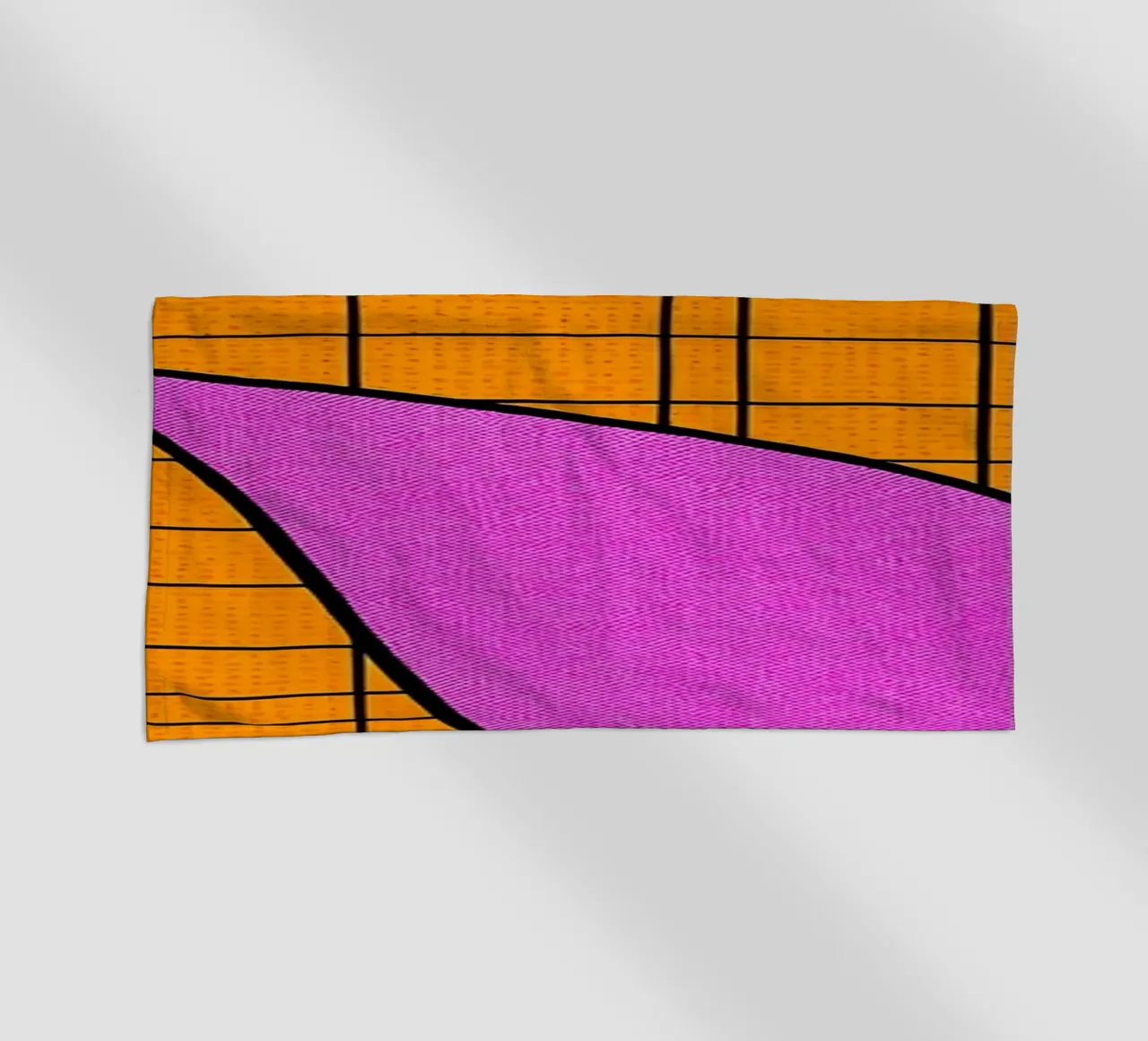 Linee curve su griglia - Pop Art telo mare da ColorCrash Gallery