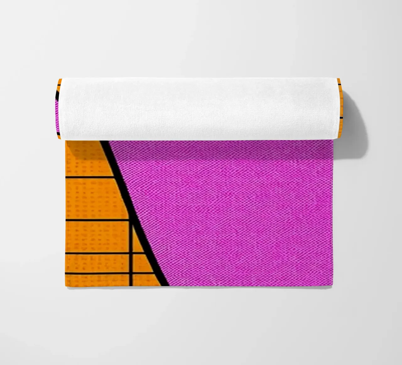 Linee curve su griglia - Pop Art telo mare da ColorCrash Gallery