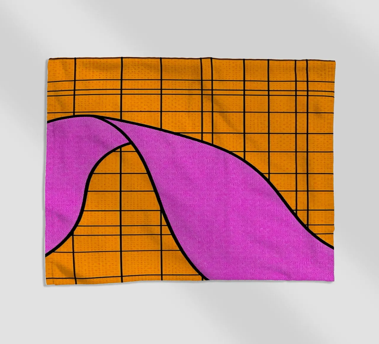 Linee curve su griglia - Pop Art telo mare da ColorCrash Gallery