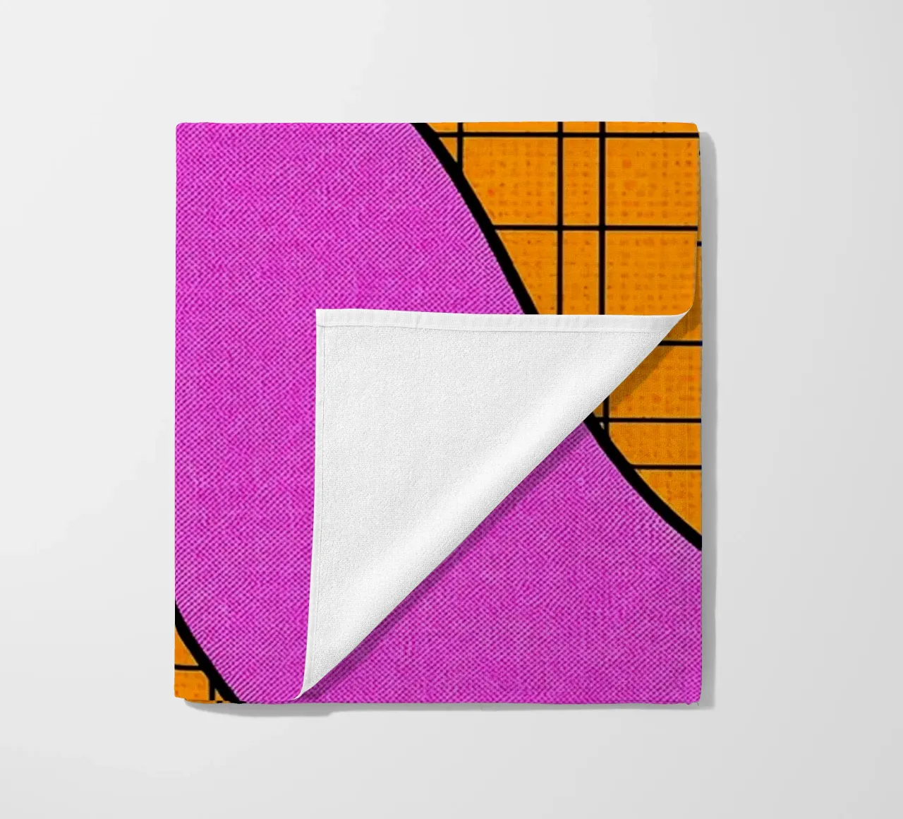 Linee curve su griglia - Pop Art telo mare da ColorCrash Gallery