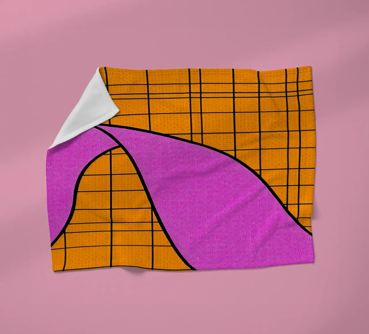 Linee curve su griglia - Pop Art coperta in pile da ColorCrash Gallery