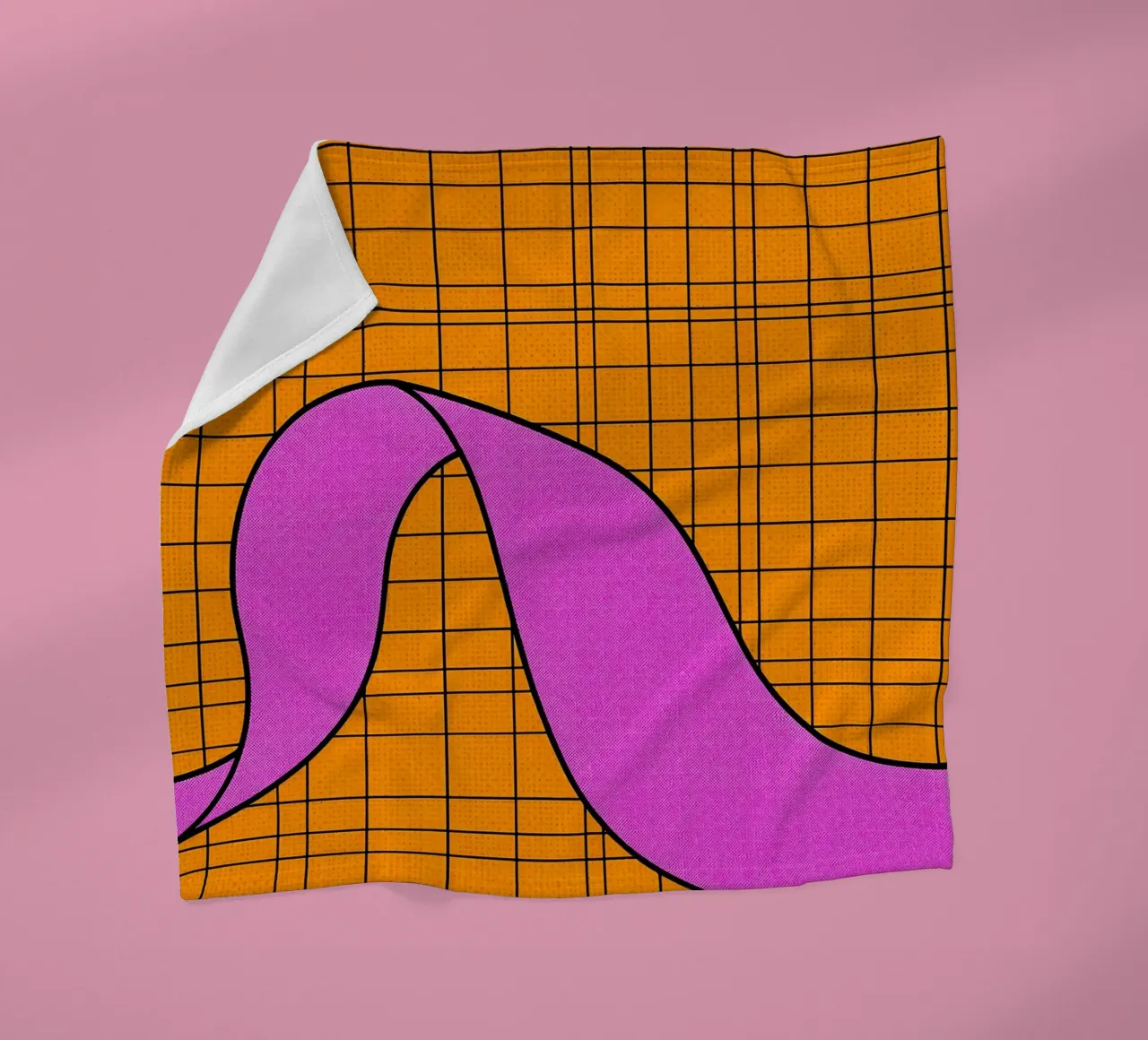 Linee curve su griglia - Pop Art coperta in pile da ColorCrash Gallery