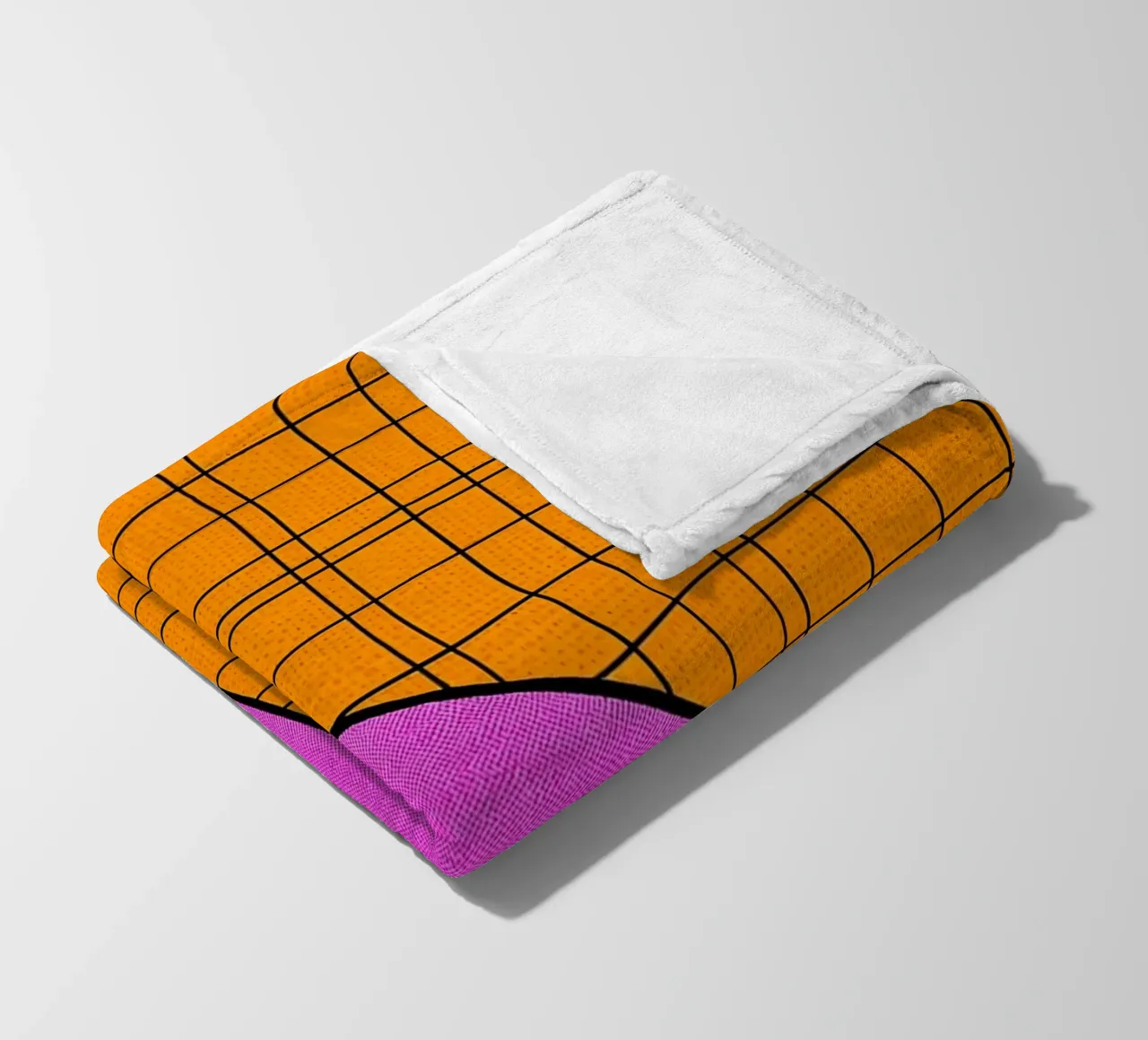 Linee curve su griglia - Pop Art coperta in pile da ColorCrash Gallery