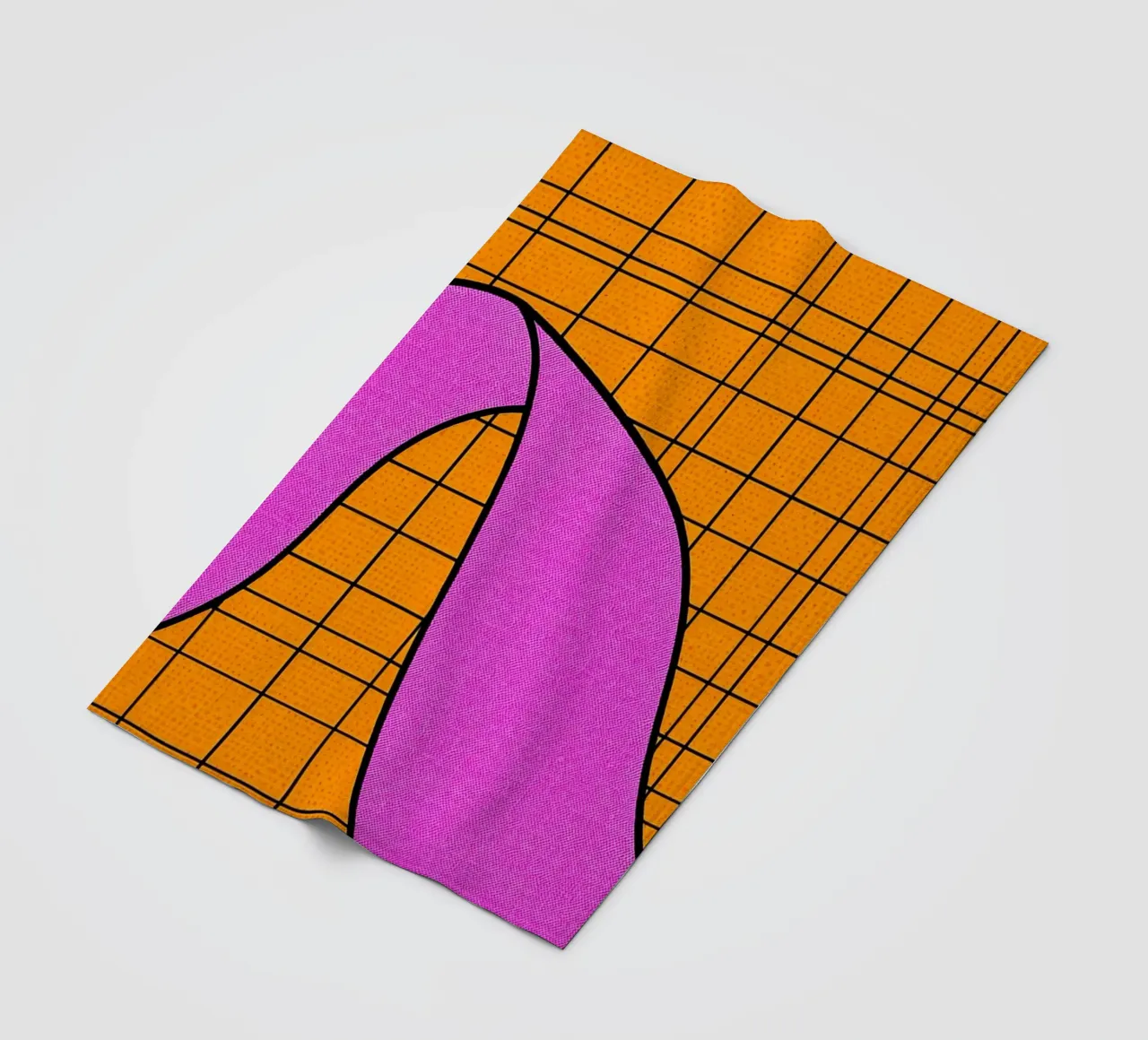 Linee curve su griglia - Pop Art coperta in pile da ColorCrash Gallery