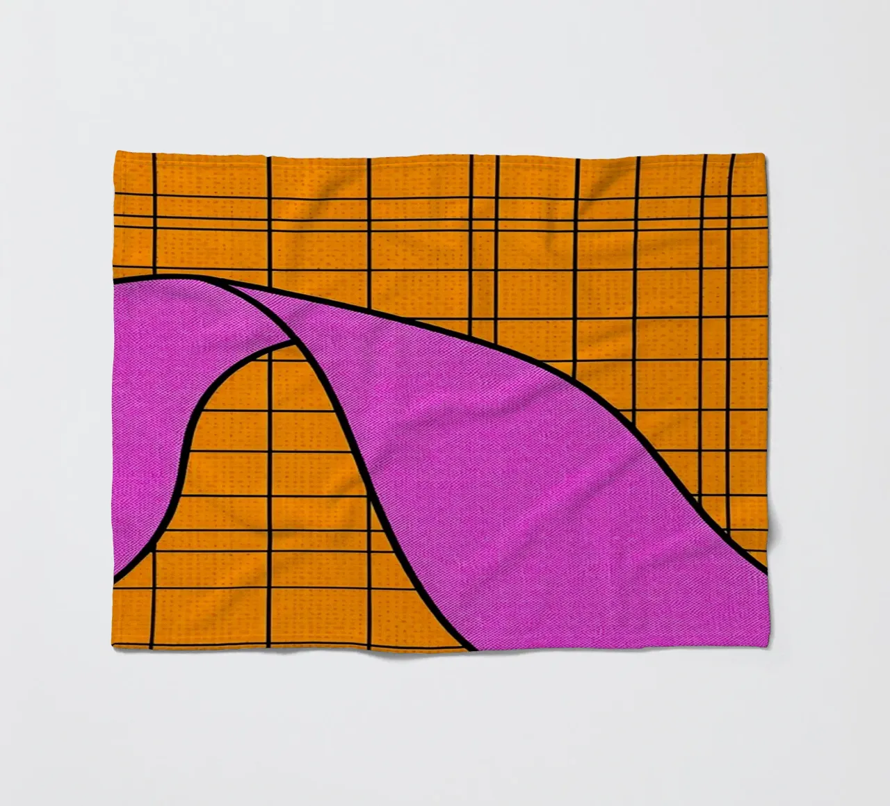 Linee curve su griglia - Pop Art coperta in pile da ColorCrash Gallery