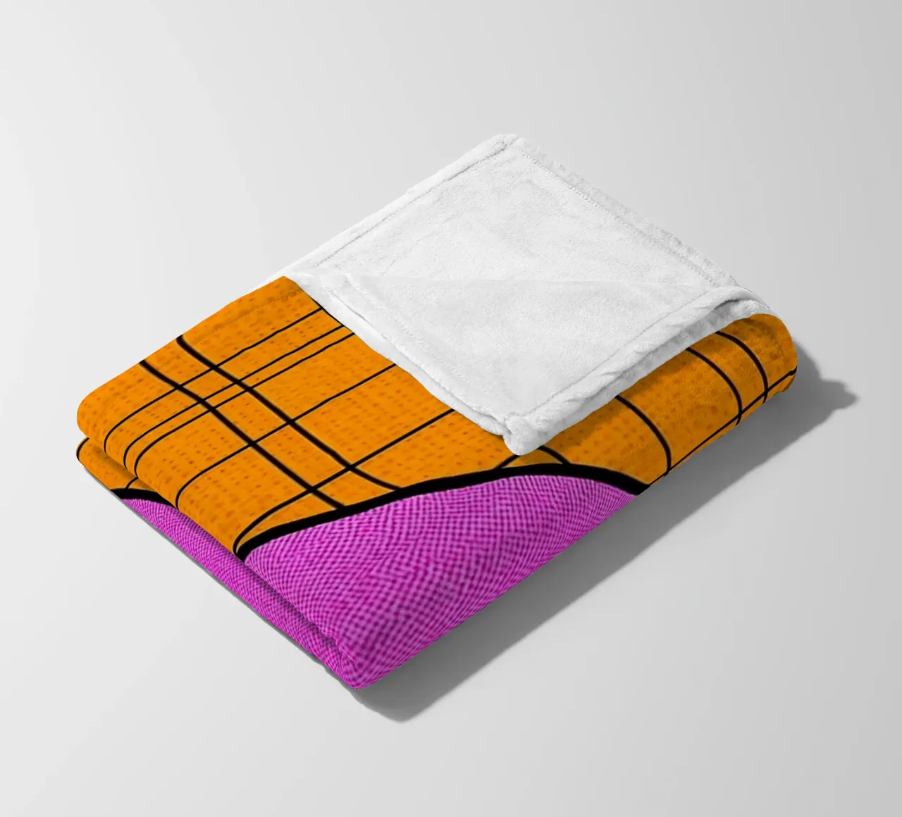Linee curve su griglia - Pop Art coperta in pile da ColorCrash Gallery