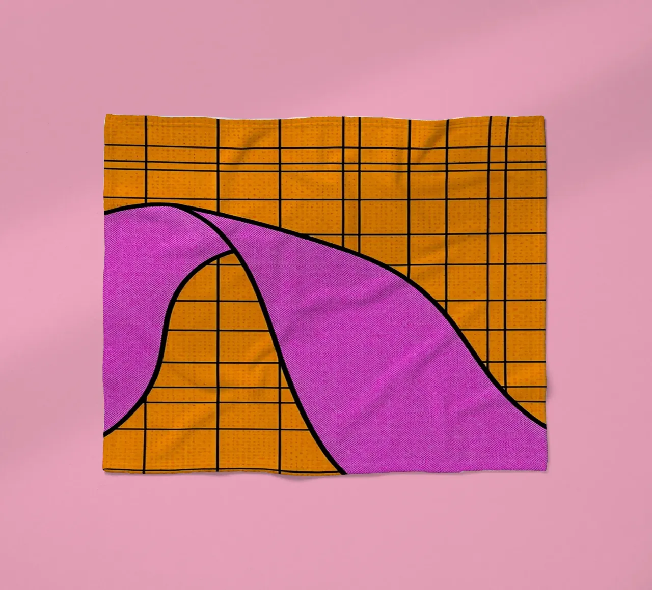 Linee curve su griglia - Pop Art coperta in pile da ColorCrash Gallery