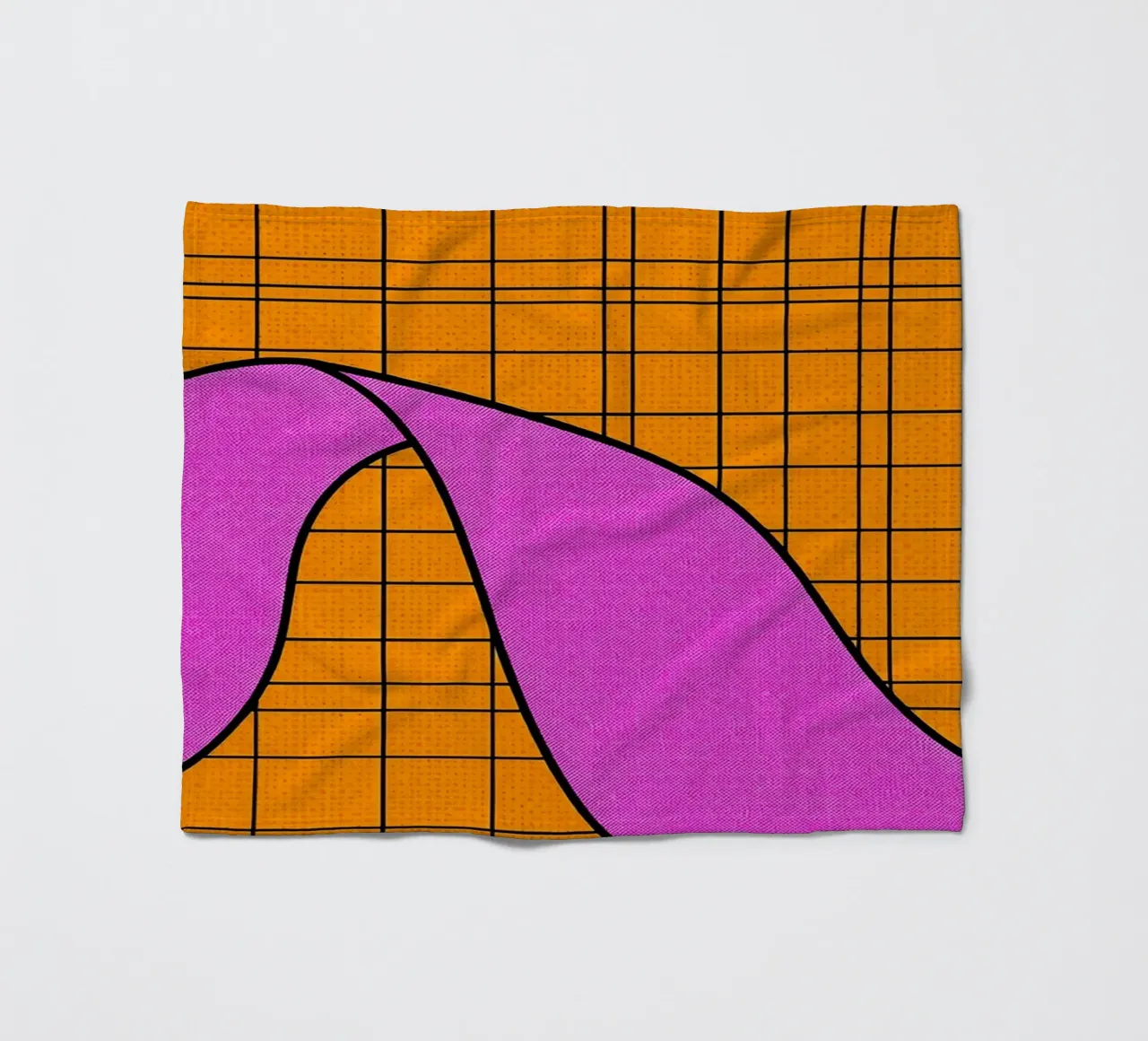 Linee curve su griglia - Pop Art coperta in pile da ColorCrash Gallery