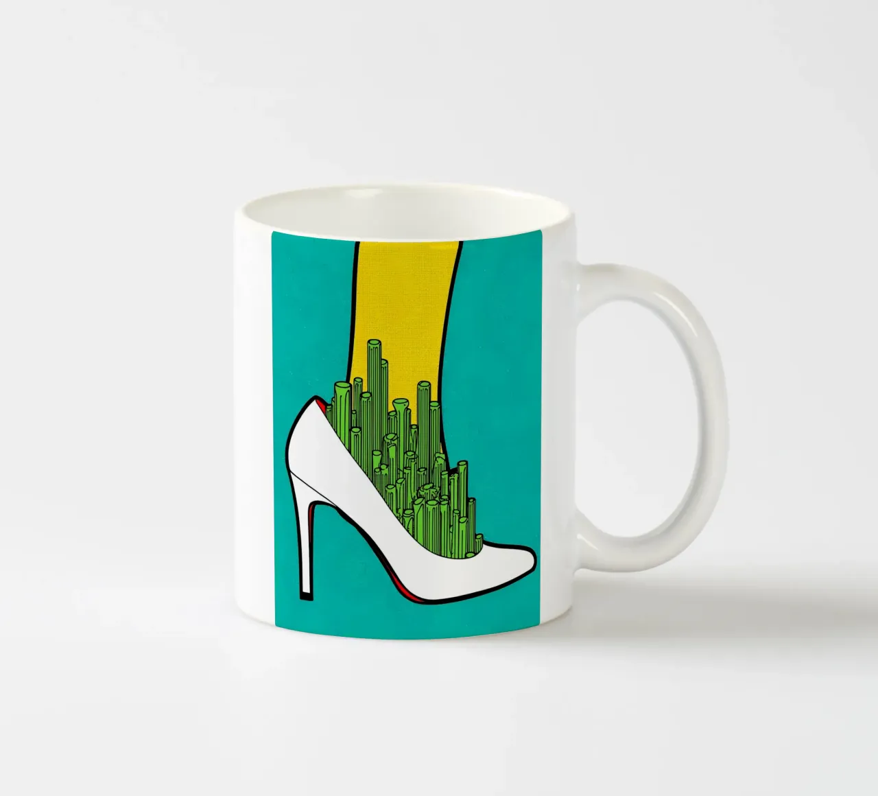 Città con i tacchi - Pop Art tazza in ceramica da ColorCrash Gallery