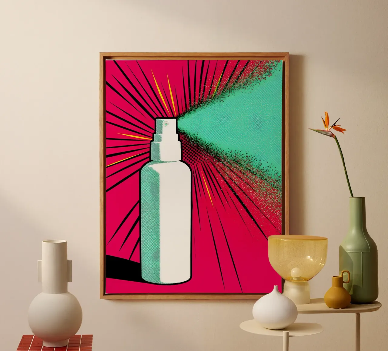 Nevel - Pop-art canvas met Baklijst van ColorCrash Gallery