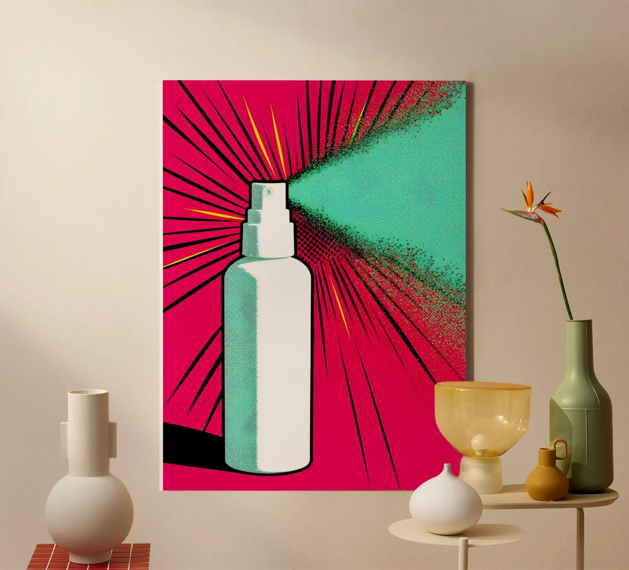 Nevel - Pop-art canvas met Baklijst van ColorCrash Gallery