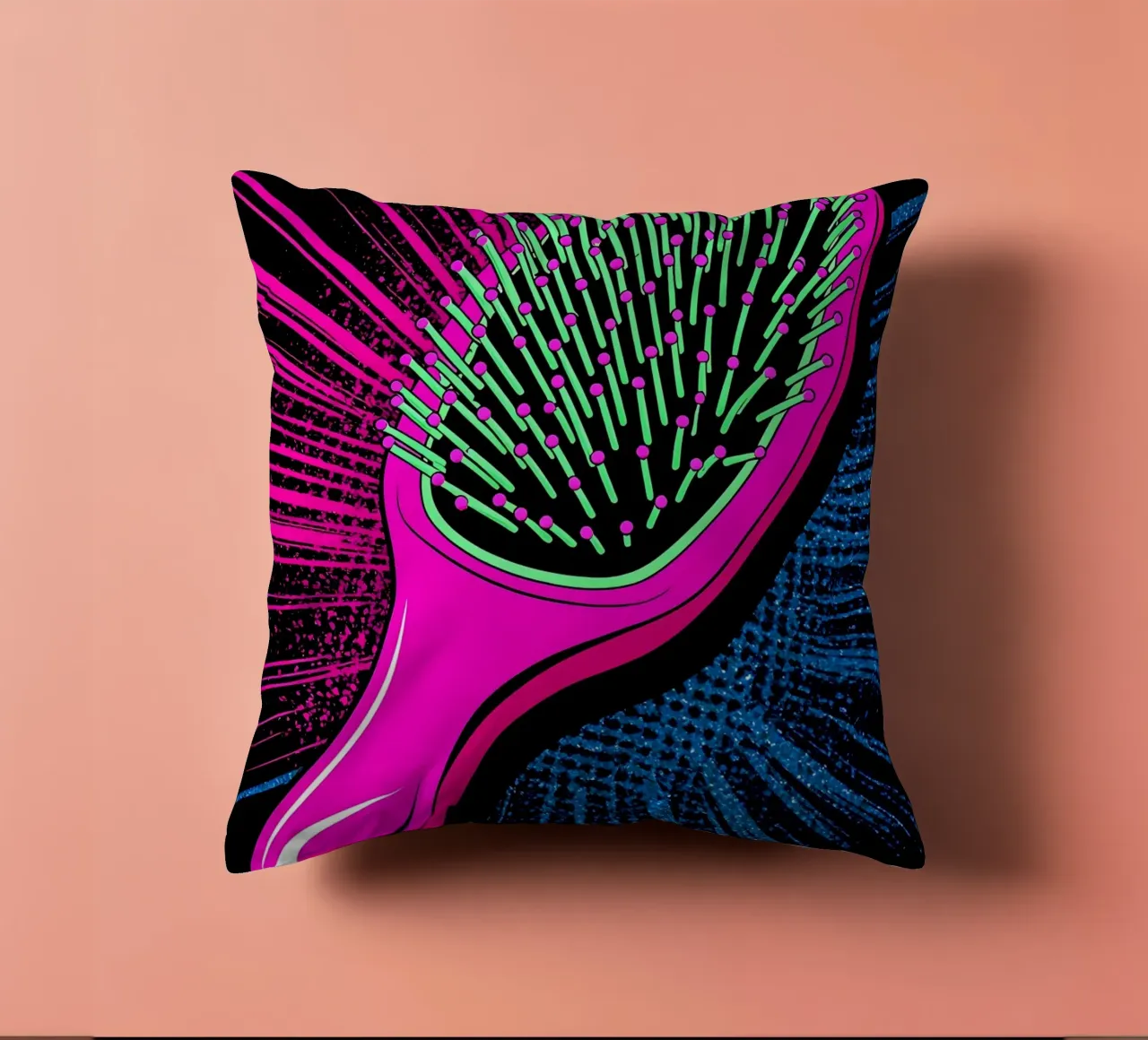 Spazzola per capelli - Pop Art cuscino da ColorCrash Gallery