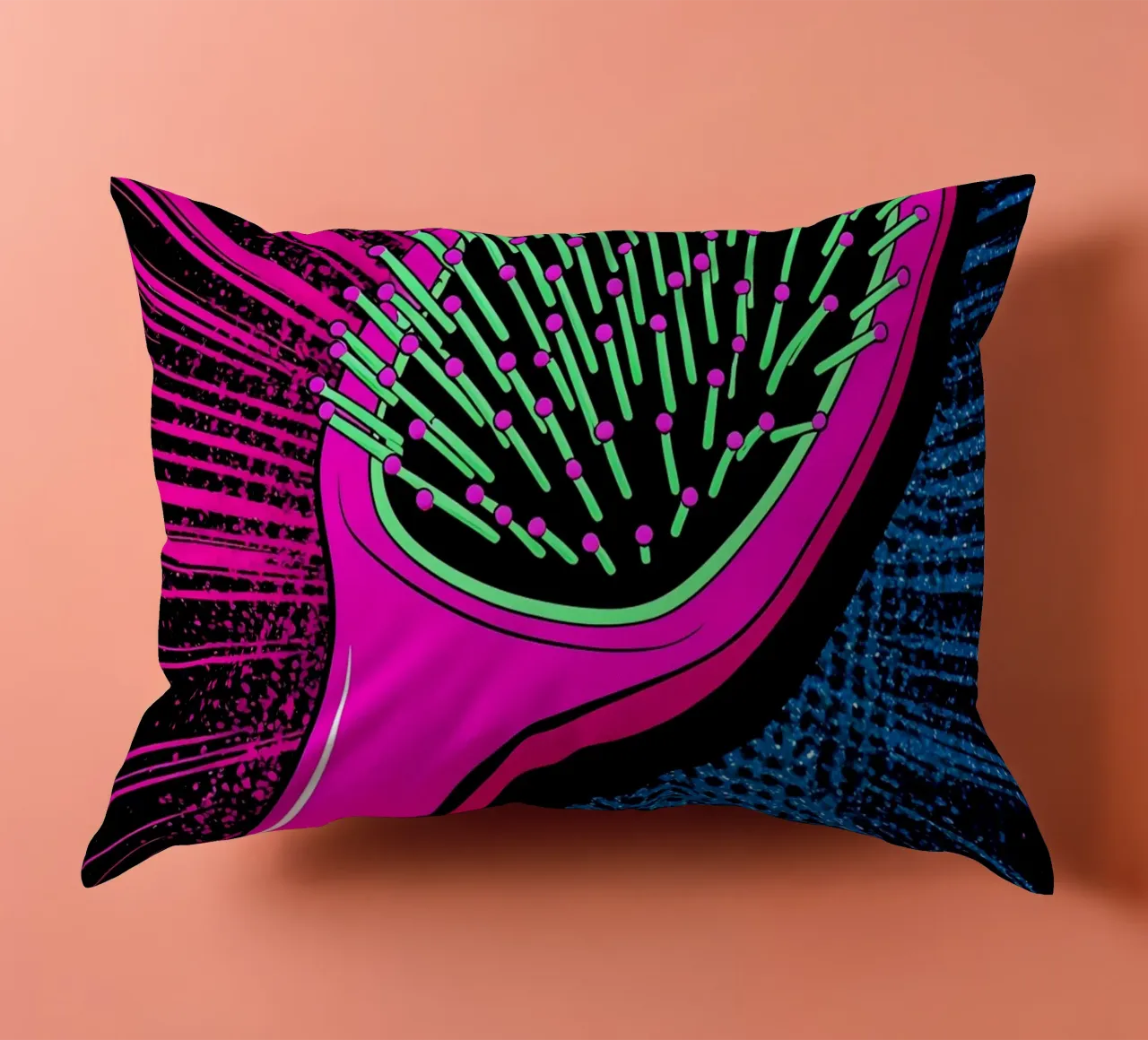 Spazzola per capelli - Pop Art cuscino da ColorCrash Gallery