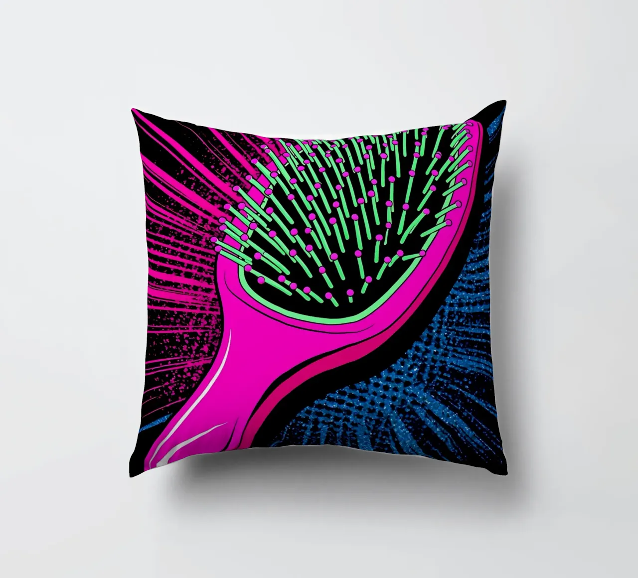 Spazzola per capelli - Pop Art cuscino da ColorCrash Gallery