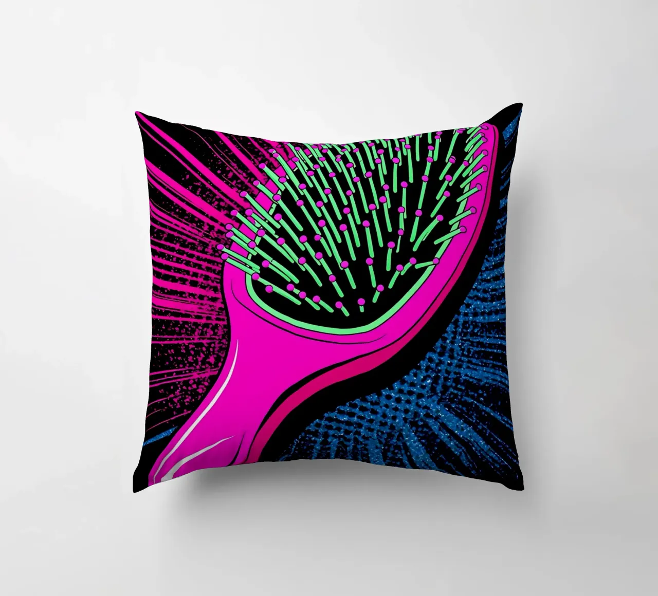 Spazzola per capelli - Pop Art cuscino da ColorCrash Gallery