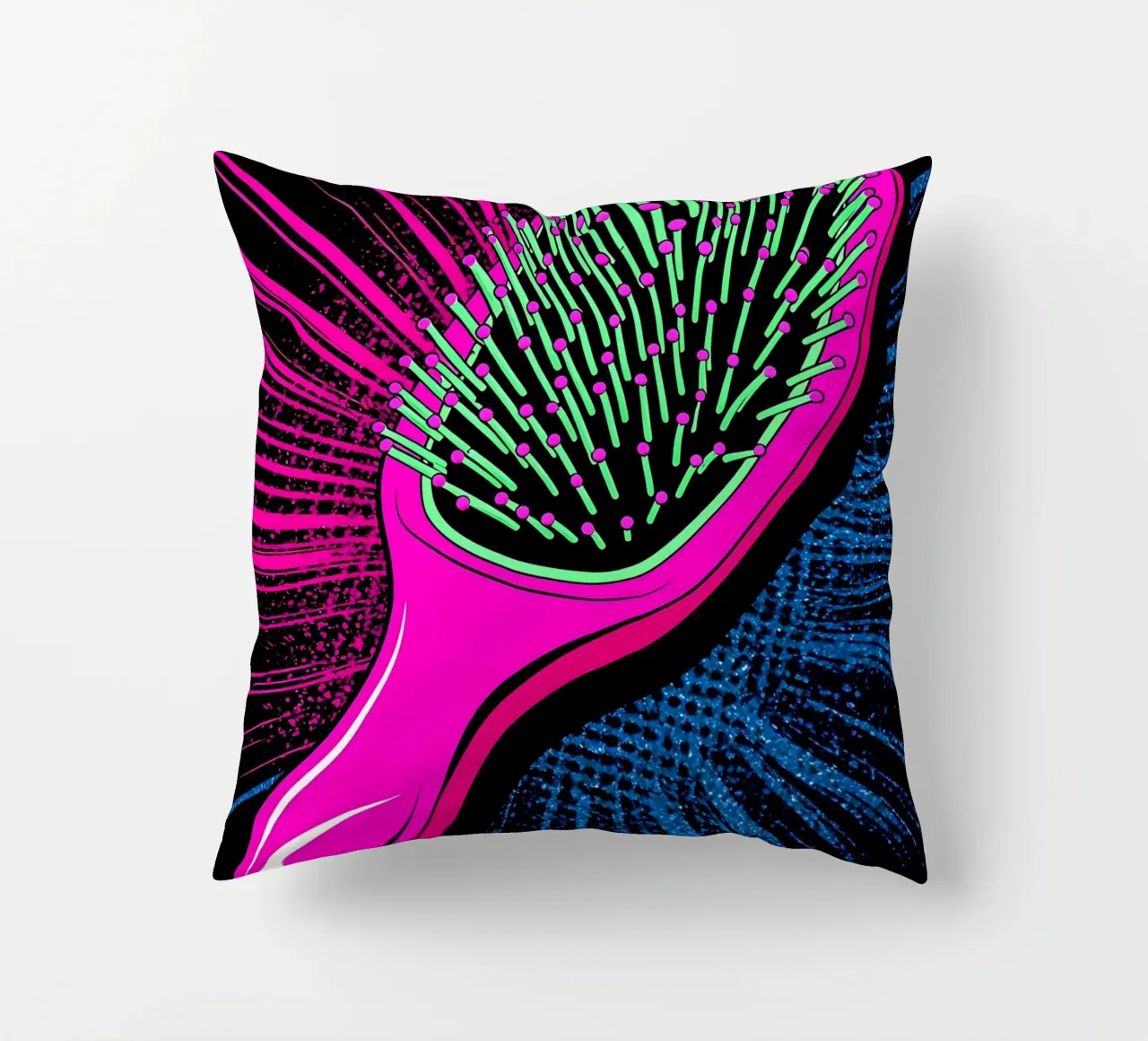 Spazzola per capelli - Pop Art cuscino da ColorCrash Gallery