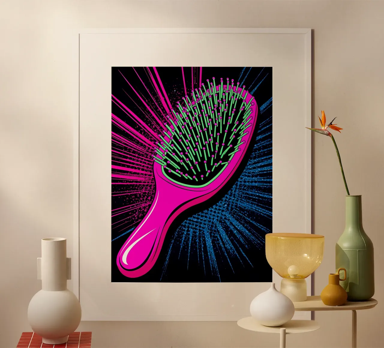Spazzola per capelli - Pop Art poster con telaio in plastica da ColorCrash Gallery