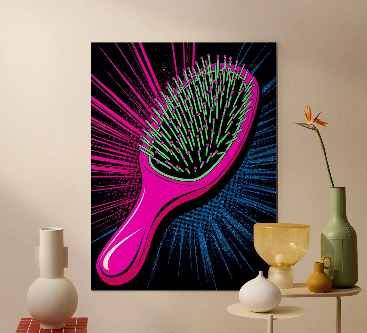 Spazzola per capelli - Pop Art poster con telaio in plastica da ColorCrash Gallery