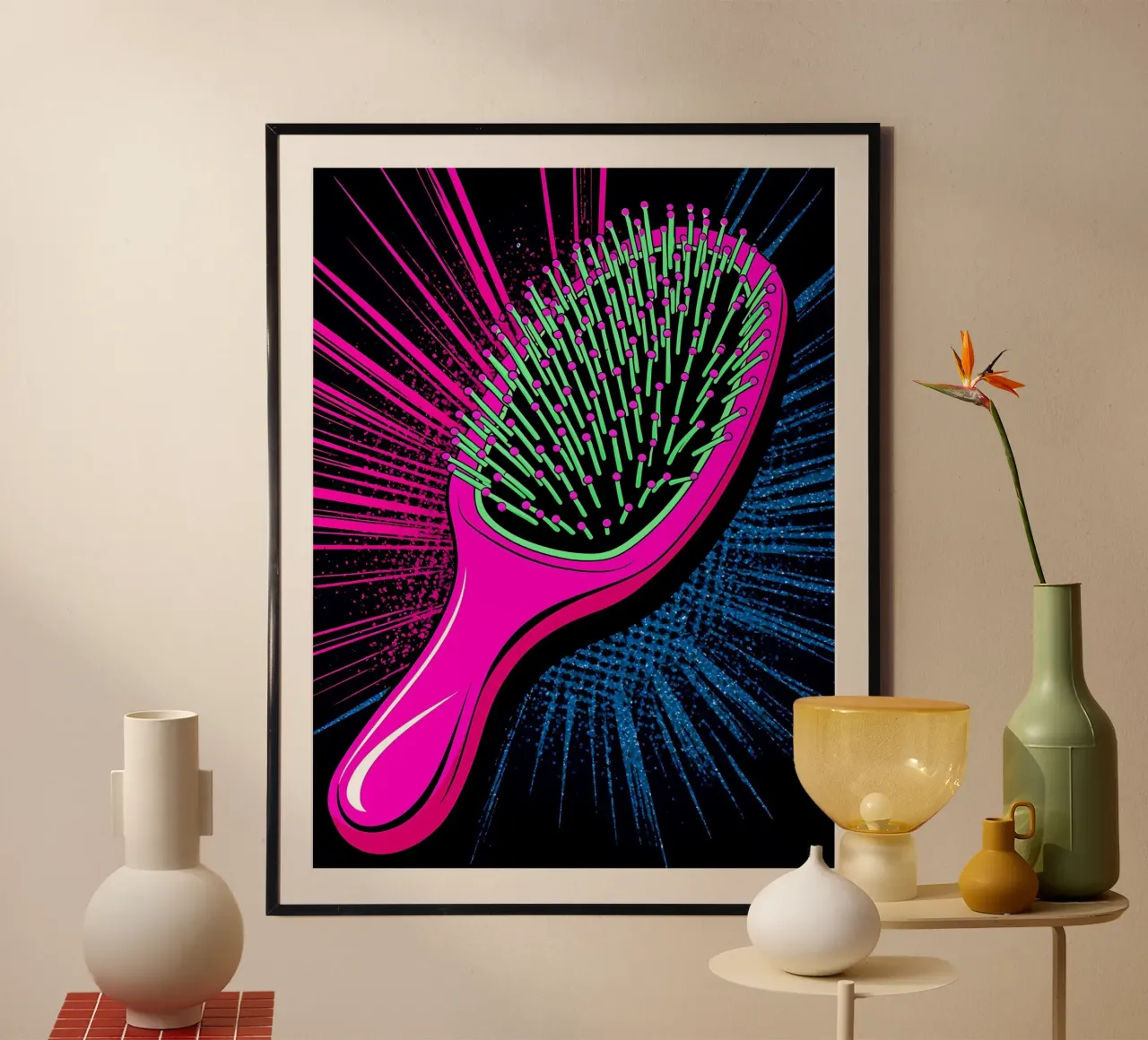 Spazzola per capelli - Pop Art poster con telaio in plastica da ColorCrash Gallery
