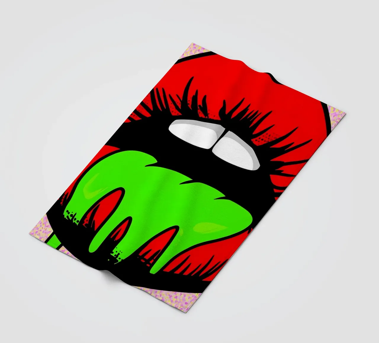 Labbra che gocciolano - Pop Art coperta in pile da ColorCrash Gallery