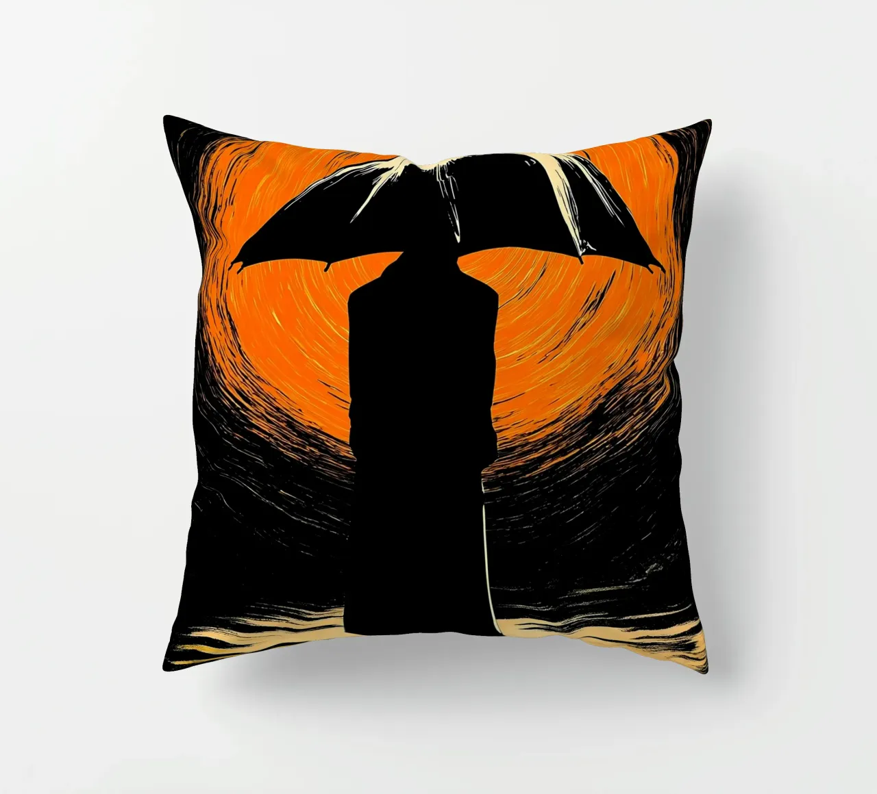 Man In Umbrella - Pop Art cuscino da ColorCrash Gallery
