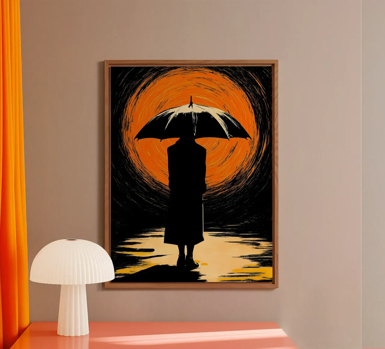 Man In Umbrella - Pop Art alluminio dibond da ColorCrash Gallery