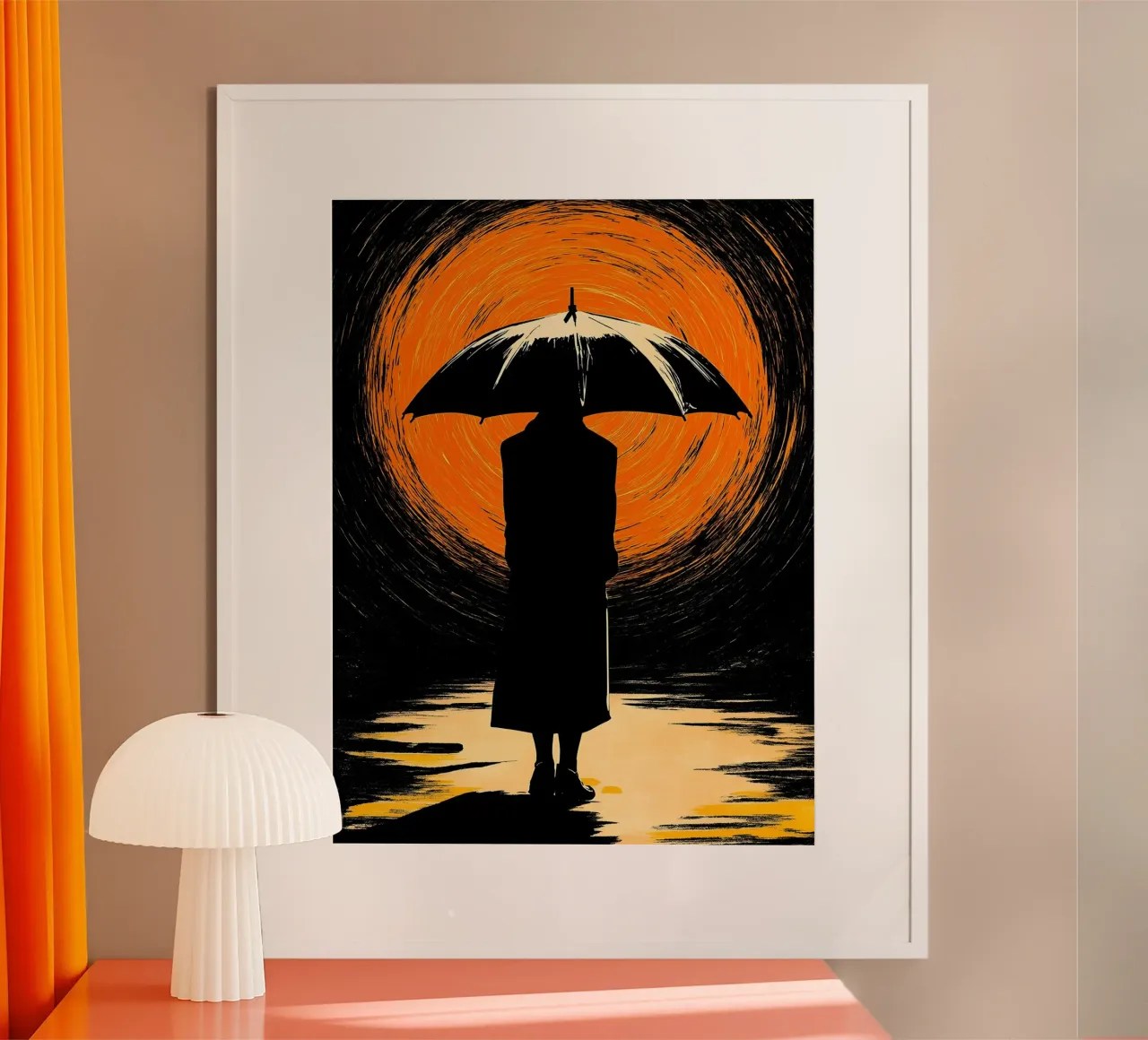Man In Umbrella - Pop Art carta hahnemühle da ColorCrash Gallery