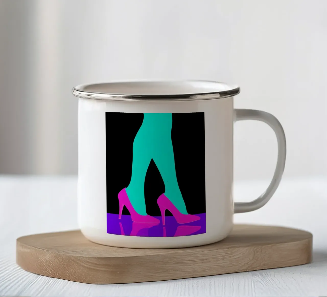 Tacchi alti - Pop Art tazza in smalto da ColorCrash Gallery