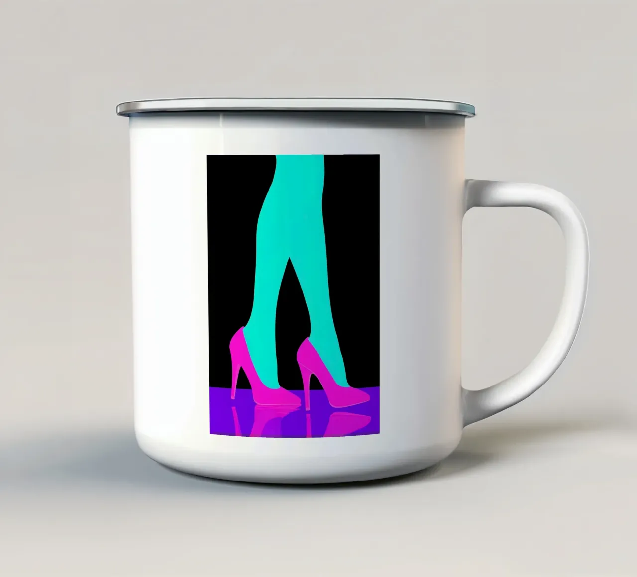 Tacchi alti - Pop Art tazza in smalto da ColorCrash Gallery