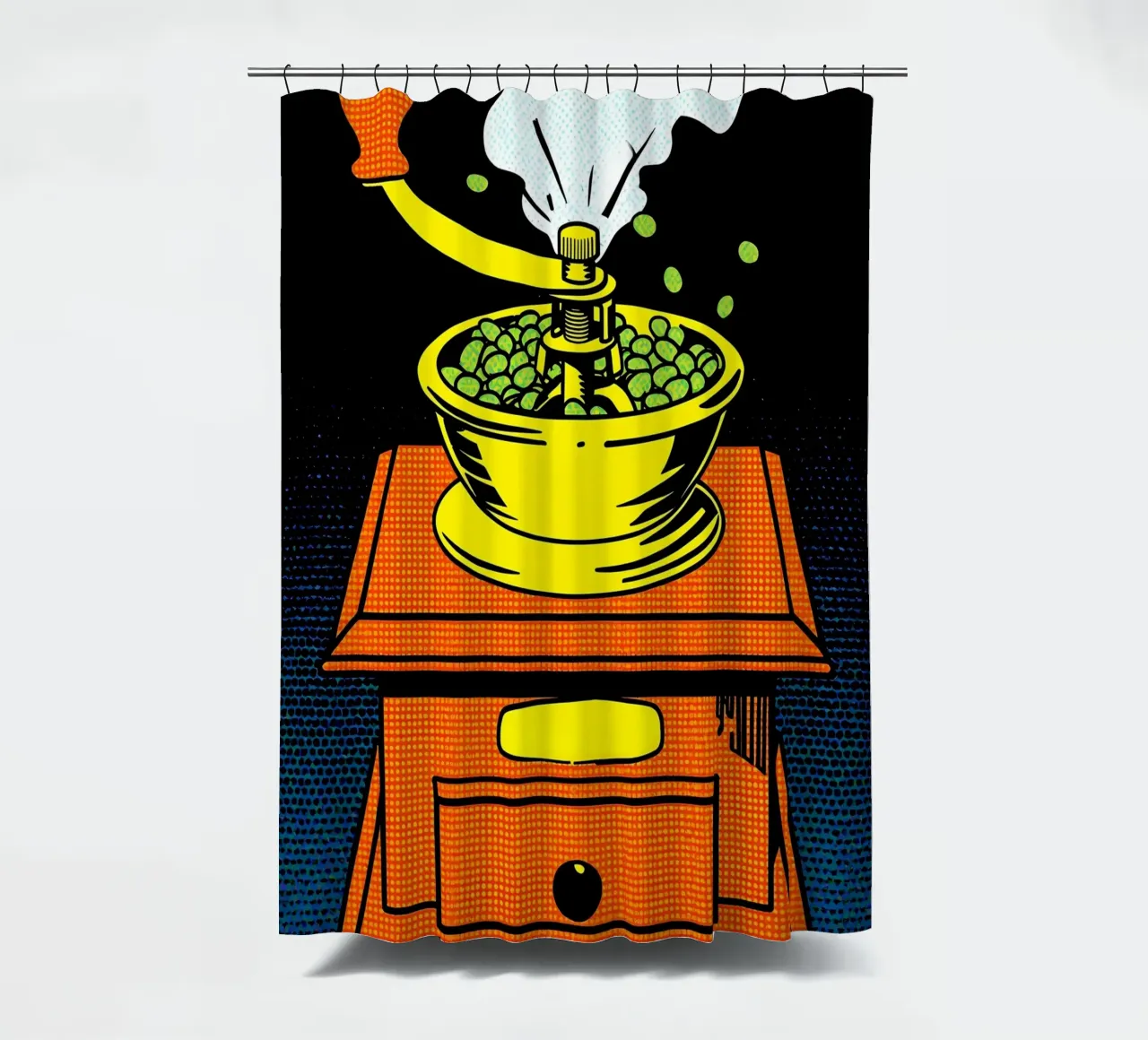 Macinacaffè - Pop Art tenda da doccia da ColorCrash Gallery