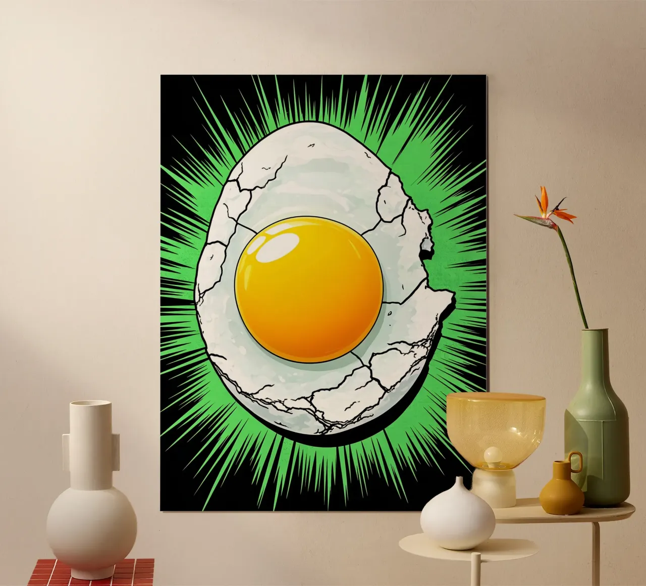 Tuorlo d'uovo - Pop Art poster con telaio in plastica da ColorCrash Gallery