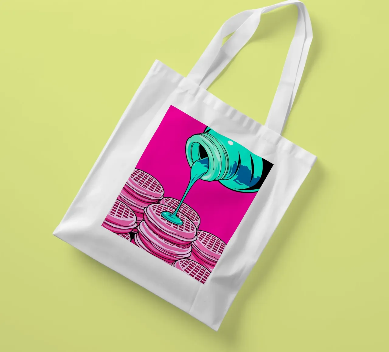 Sciroppo per cialde - Pop Art borsa in juta da ColorCrash Gallery
