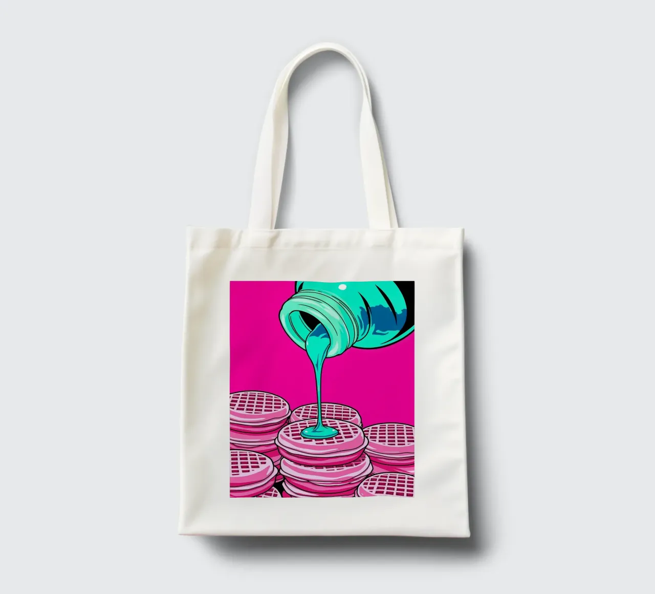 Sciroppo per cialde - Pop Art borsa in juta da ColorCrash Gallery