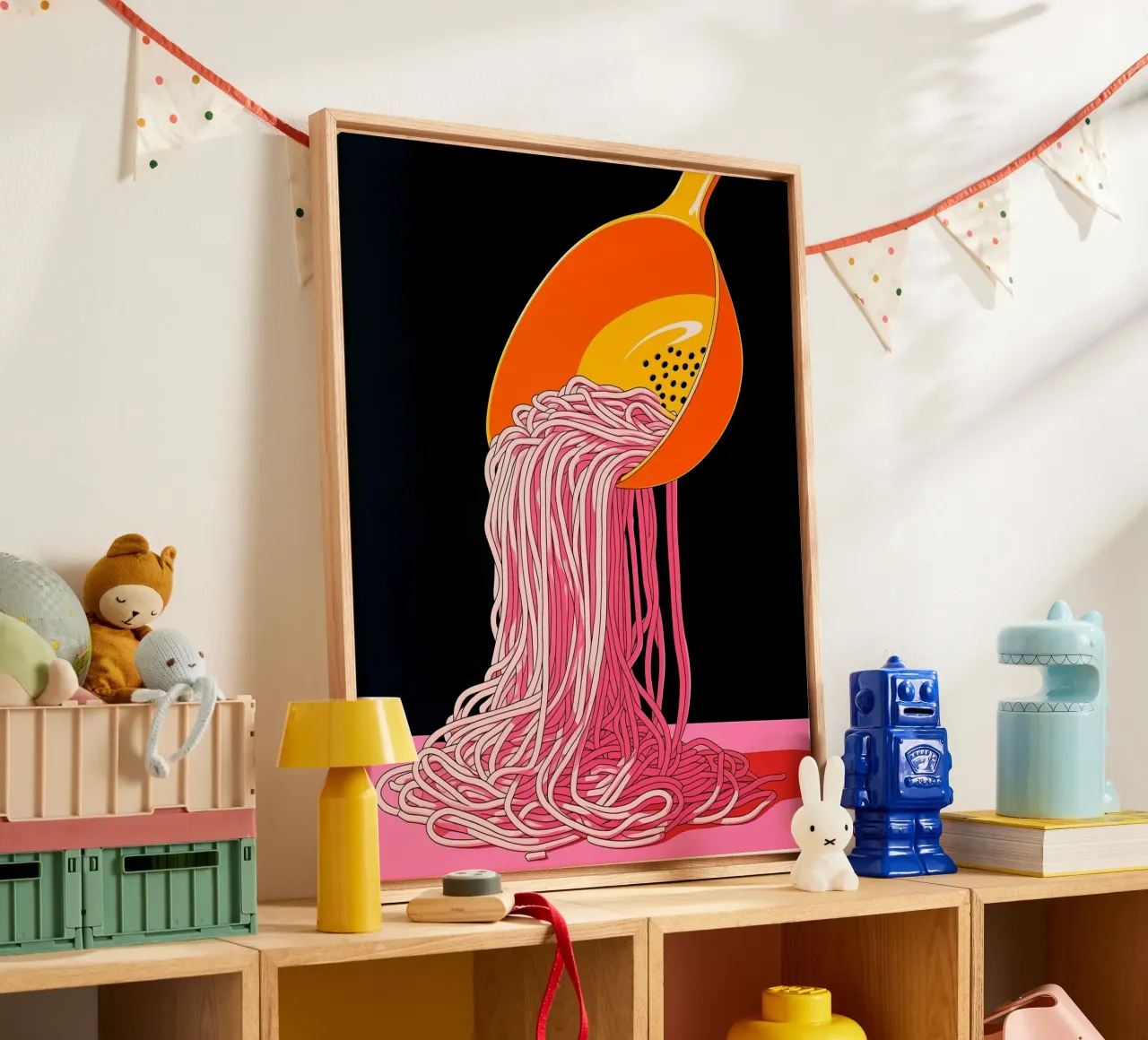 Spaghetti - Pop-art canvas van ColorCrash Gallery