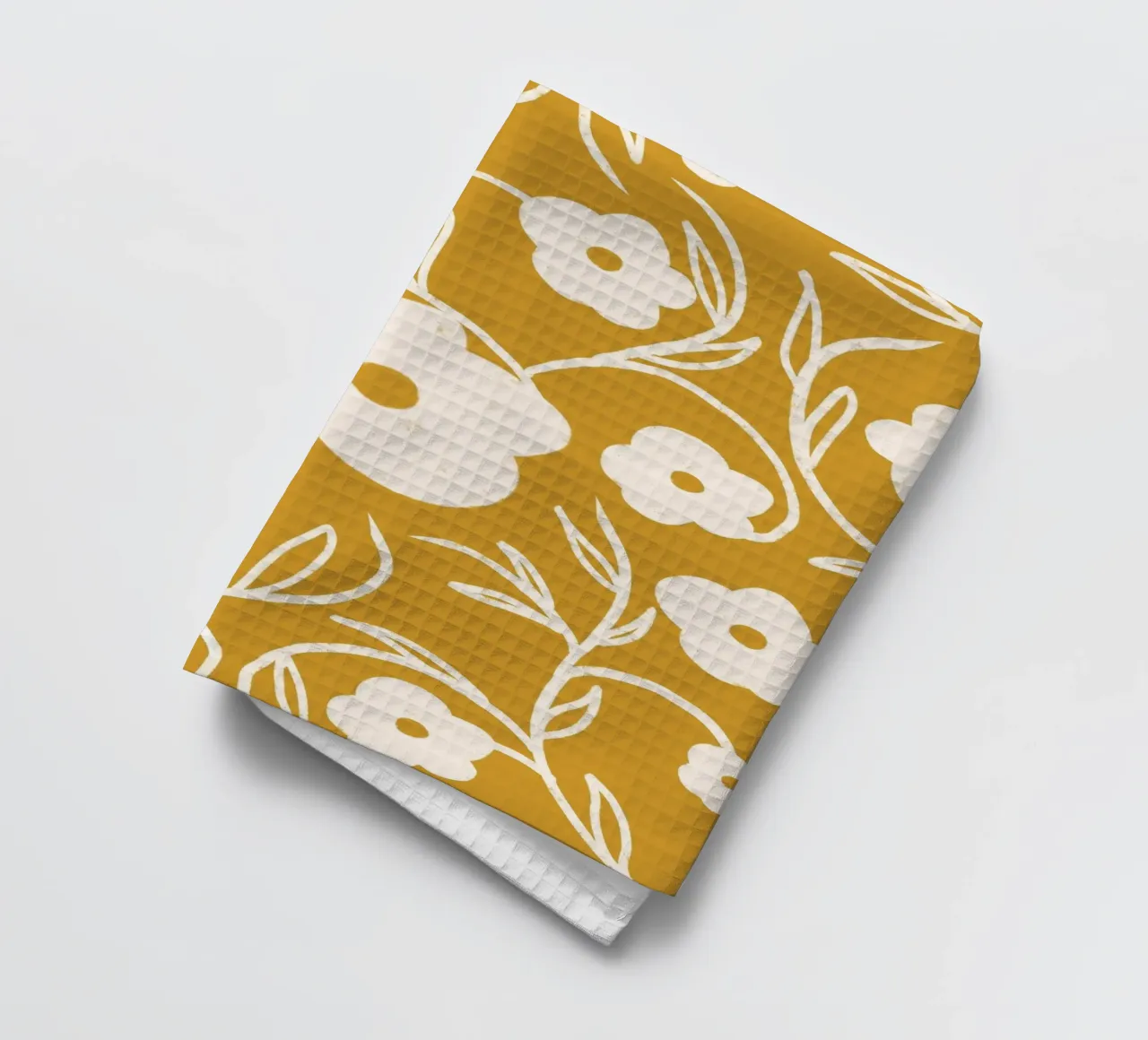Golden Daisy Bloom - Floral abstrait jaune torchon de susanacosta