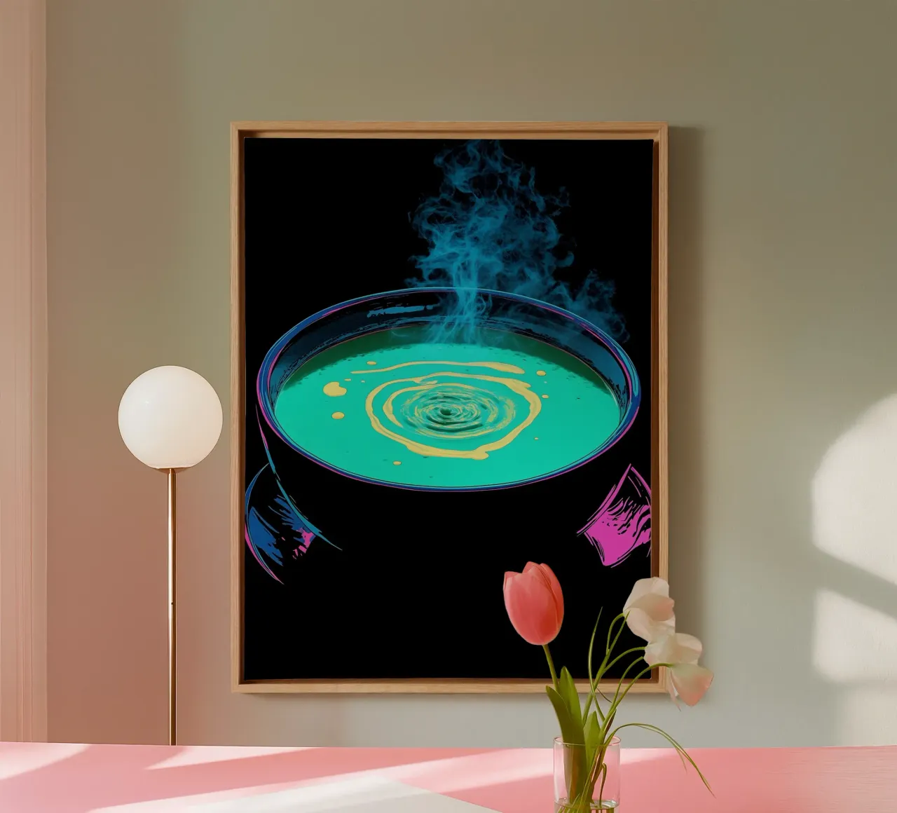 Soepkom - Pop Art canvas met Baklijst van ColorCrash Gallery