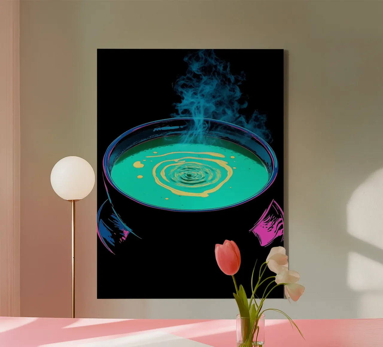 Soepkom - Pop Art canvas met Baklijst van ColorCrash Gallery