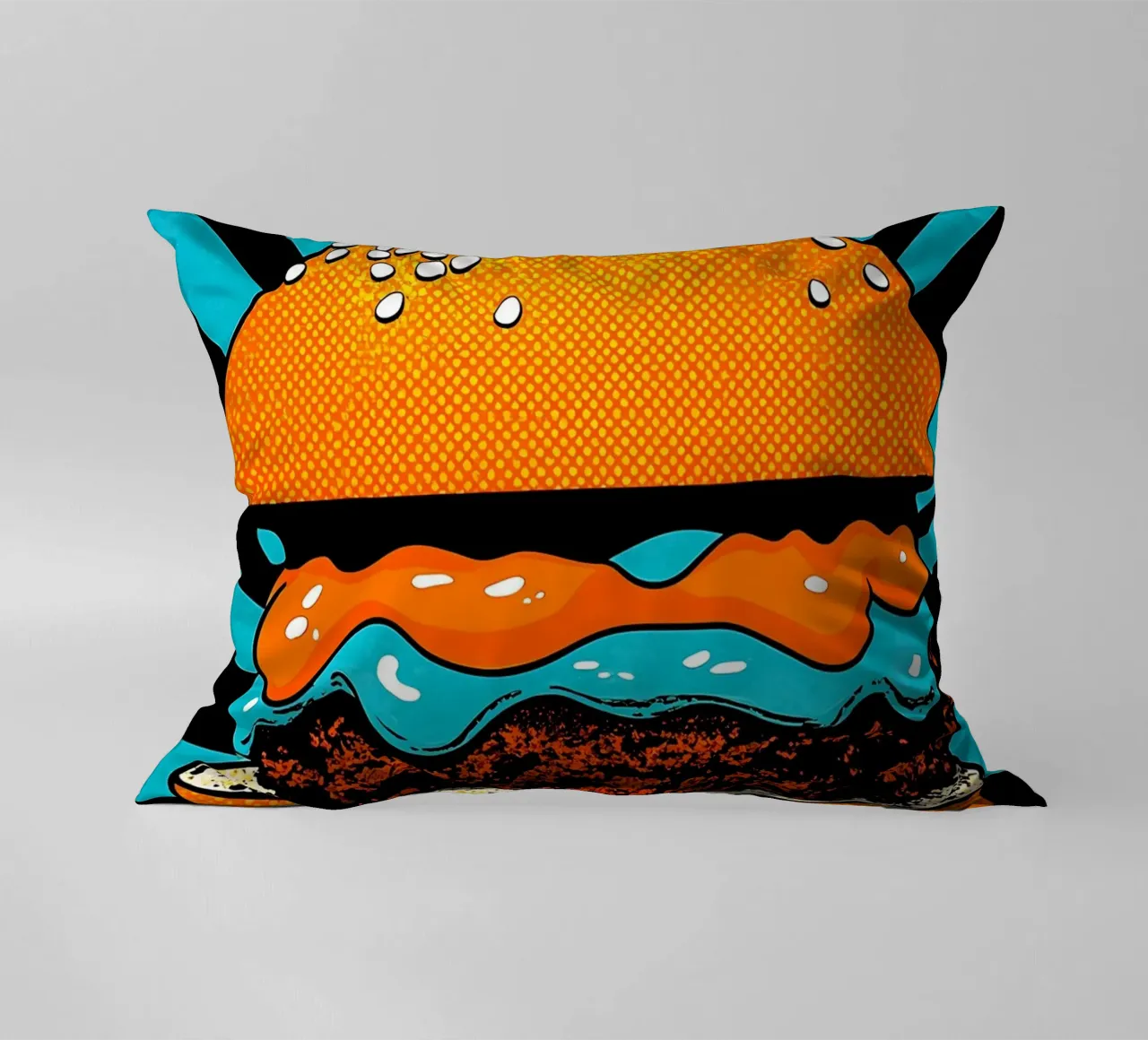 Hamburger - Pop Art cuscino da ColorCrash Gallery
