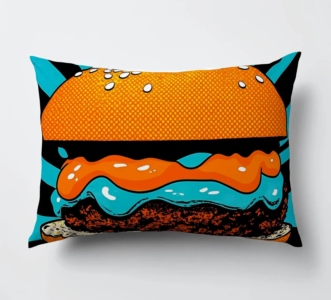 Hamburger - Pop Art cuscino da ColorCrash Gallery